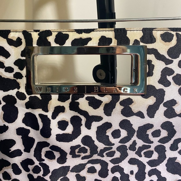 White House Black Market Black and White Animal Print Clutch - Picture 2 of 6